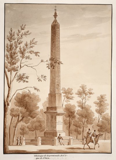 The Passeggiata Obelisk, from the Circus of Flora, 1833 by Agostino Tofanelli